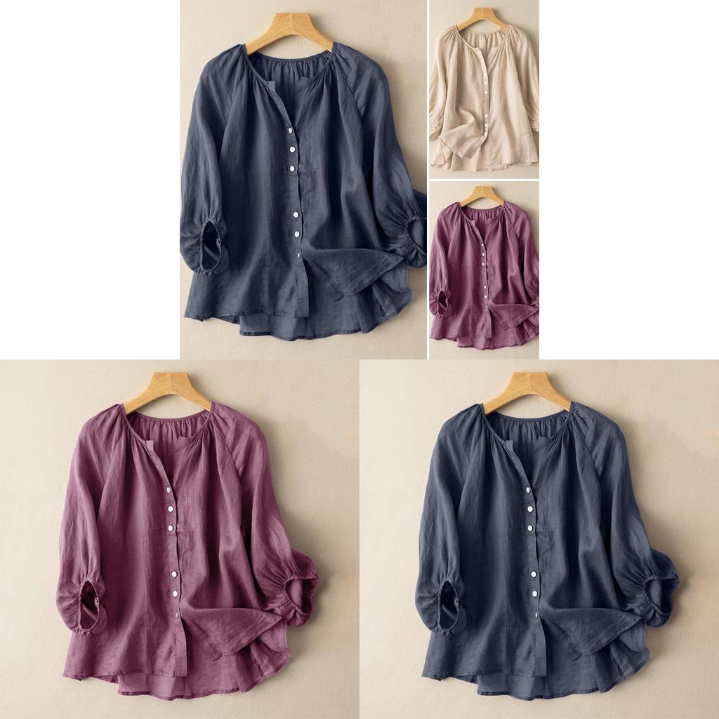 Baumwollbluse Mit Knopfleiste Für Lässige Sommerkleidung