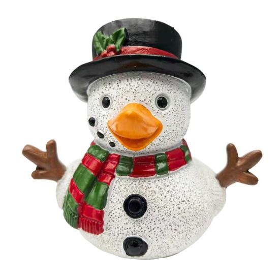 Christmas Ornament Santa Claus Deer Snowman Duck Shape Resin Figure Holiday Theme Festive Decoration
