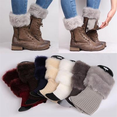 New Fashion Accessories Fur  Crochet Knit Cuffs Toppers Trim Leg Warmer Boot Socks