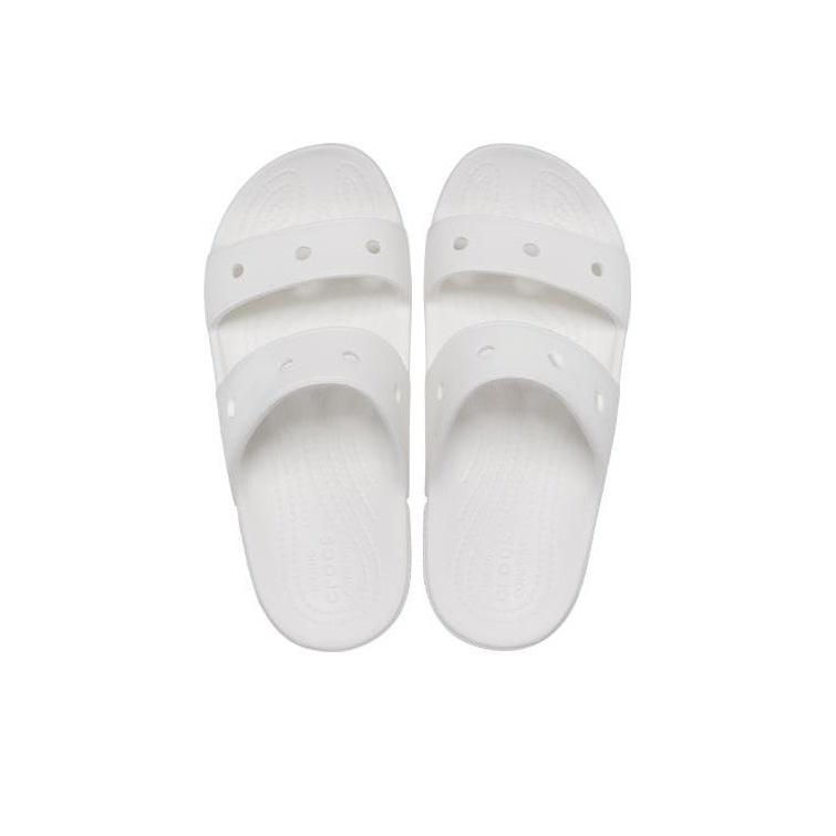 Crocs Classic Double Band Slide Sandals White Unisex Sneakers 206761-100
