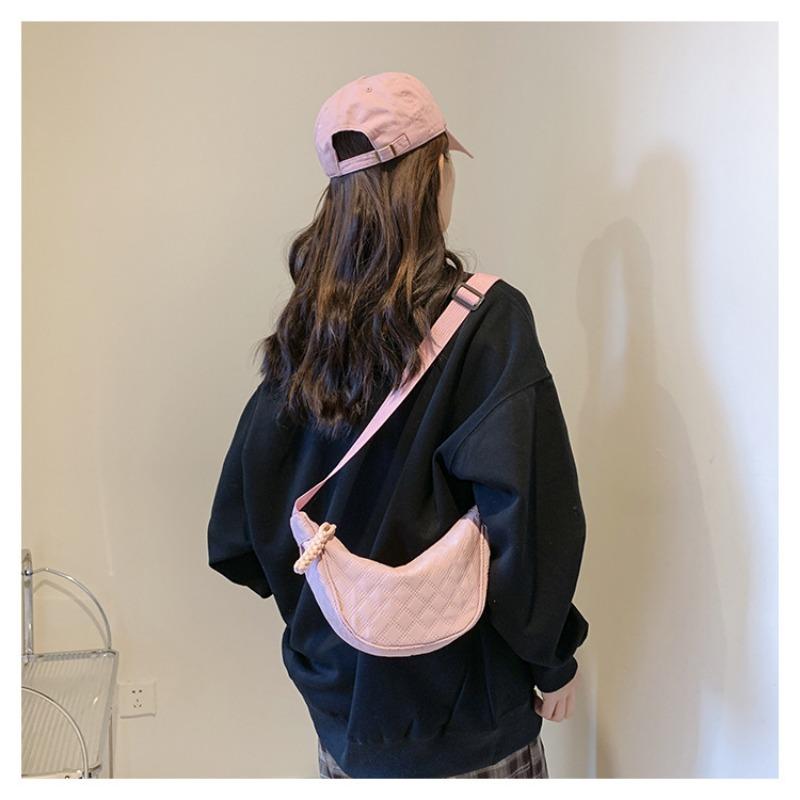 Women's New Shoulder Crossbody Dumpling Bag Large Capacity Tote Bag Solid Color Casual Versatile Nylon Fabric Bag Trendy