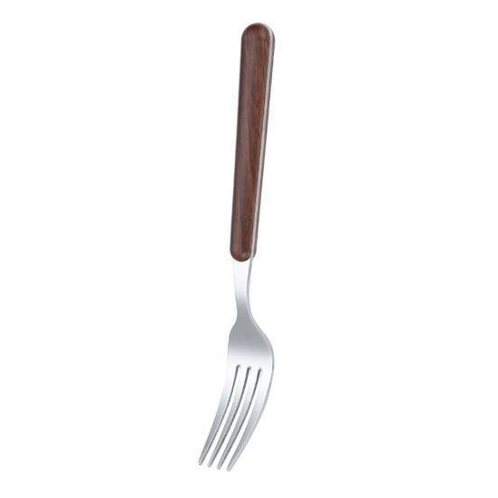 Tableware Solid Rust-Proof Faux Wood Handle Stainless Steel Spoon k Knife Household