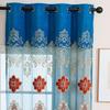 Living Room Bedroom Villa Blue European Embroidery Balcony Curtain High-End Finished Window Screen New Chinese Relief