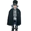 Kids Boy Skeleton Skull Ghost Cloak Halloween Cosplay Party Outfit Costume