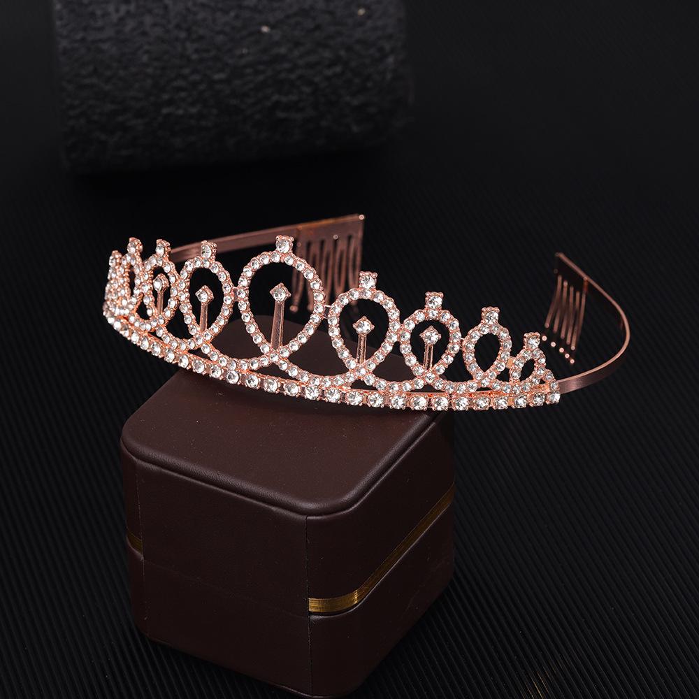 Korean Rhinestone Crown Tiara: Bridal Jewelry Princess Alloy Hairpiece for Evening Party or Birthday