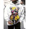 Felpa Autunnale da Uomo Nuova Stampa Cartoon Orso Cool Morbida e Comoda Abbigliamento Stile Urbano Streetwear da Esterno