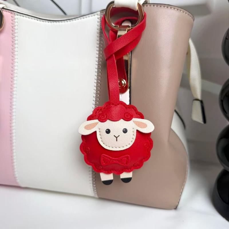 2027 Lunar New Year Goat Pendant Durable Pu Sheep Bag Keychain Decor For Handbags Backpacks Gift For Friends