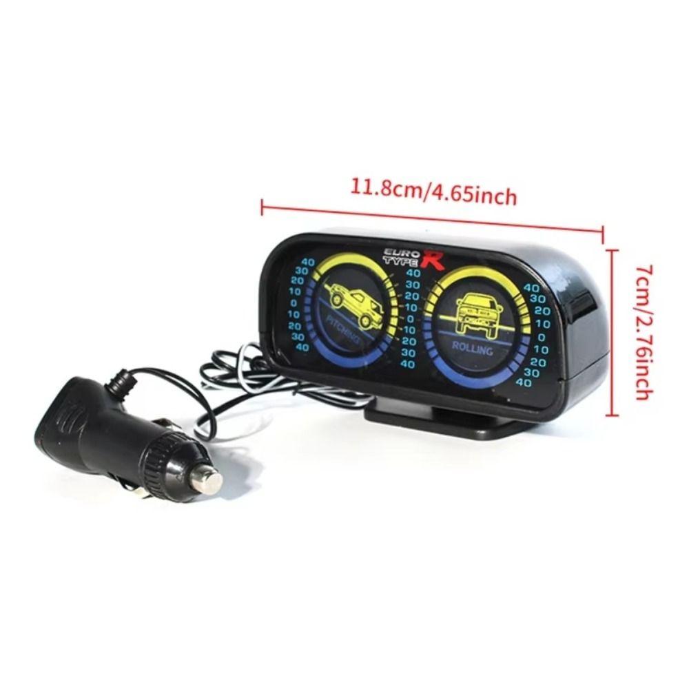 Digital Display Car Slope Meter 12V Car Compass LED Inclinometer Car Level Tilt Gauge Vehicle