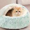 Pet Supplies Semi-enclosed Warm Plush Shell Nest Winter Semi-enclosed Dog Nest Cat Nest Mat Removable and Washable Round Nest Pet Bed