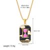 New Design Colorful Enamel Tarot Cards Pendant Necklaces  18K Gold Plated Sun Star Moon Box Chain Choker Jewelry for Women