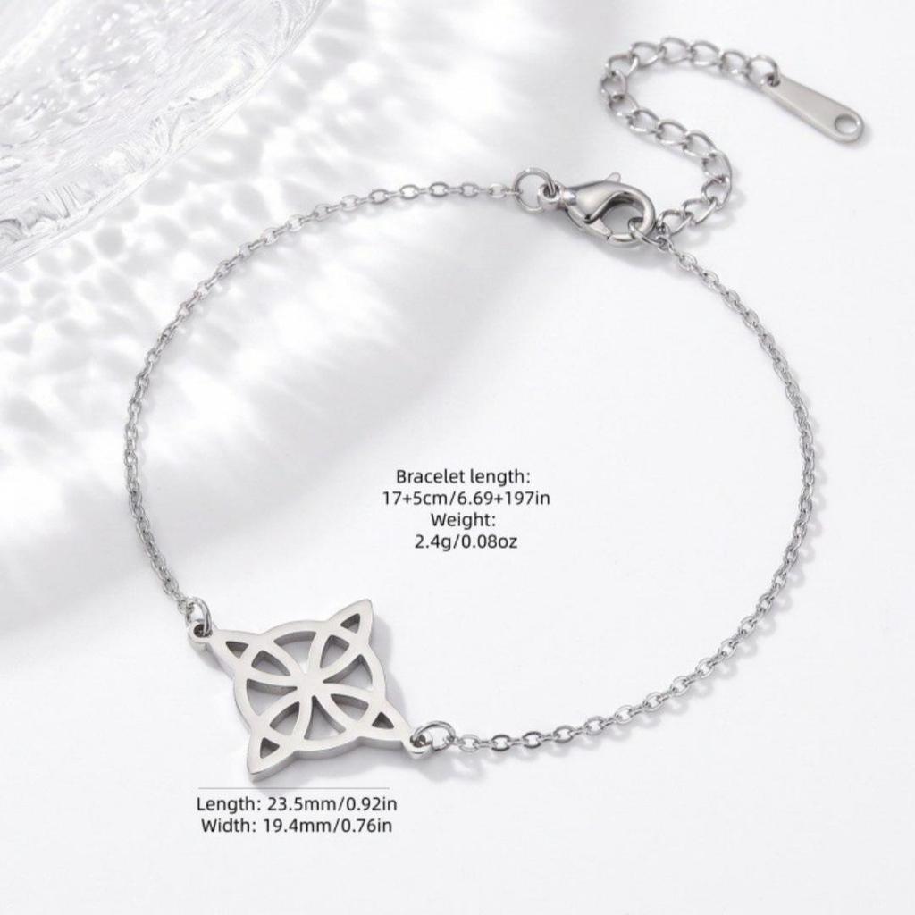 Witch Knot Adjustable Stainless Steel Hollow Bracelet - Fashionable Beach & Summer Accessory