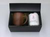 Glass Wood Grain Stainless Steel Mug Imabari Towel Dishwasher Safe J-kitchens Set & Set, 360ml,