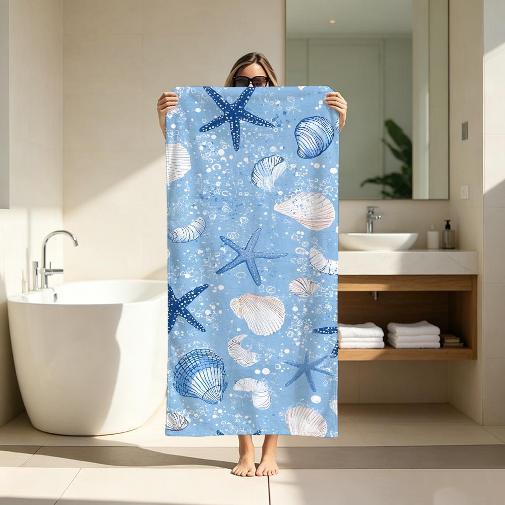 Kawaii Cartoon marine life pattern Towel ultra-fine fiber quick drying absorbent bath towel, outdoor swimming sports towel