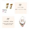 [KK Solis] Orchid Motif Earrings & Necklace Set with Marquise & Teardrop Crystals - Perfect for Concerts, Dance Performances, Recitals,
