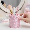 3D Printed Cosmetic Organizer Bucket Silk Texture Makeup Organizer Makeup Brush Holder  Women Girls