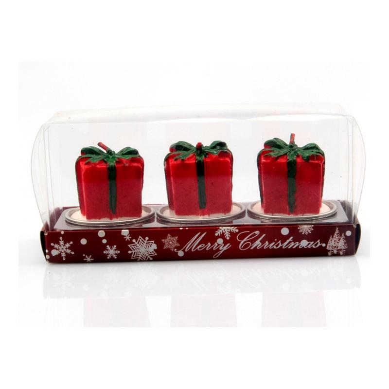 3pcs Christmas Candles Santa House Snowflake Shape Hotel Wedding Birthday Party Home Decor
