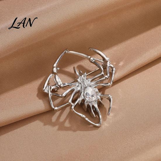 Rhinestone Spider Brooch for Men Women, Shape Alloy Lapel Non-fading Pin Pin, Sweater Cardigan Coat Clothing Accessories, Halloween Costume