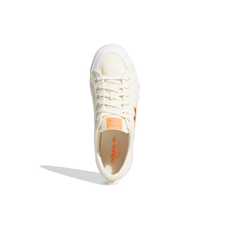 Adidas Originals Nizza Trefoil Canvas Slip-Resistant Durable Lightweight Low-Top Skate Shoes Women Sneaker Cream FX9009