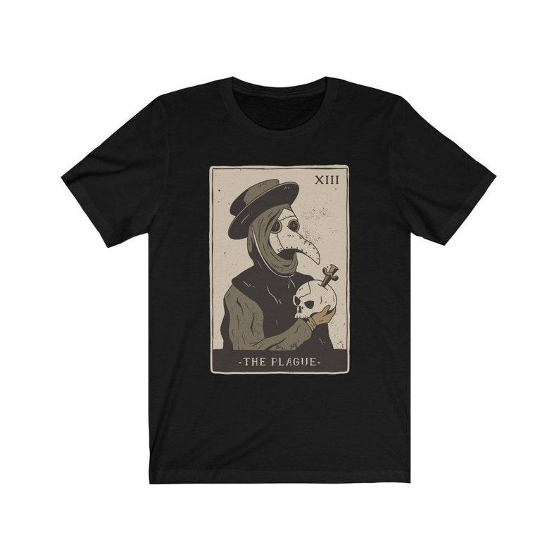 

Plague Tarot T-shirt Tarot Shirt Plague Tarot Plague Card Street Fashion Casual Art Aesthetic Short Sleeve Round Neck Cotton Top 4XL