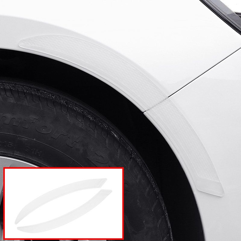 Wheel Arch Anti-Scratch Strip Modification Universal Car Anti-Collision Strip Wide-Body Wheel Arch Carbon Fiber Anti-Scratch Sticker Decorative Rubber (New) Wheel Eyebrow + Pure Transparent + (Pair)