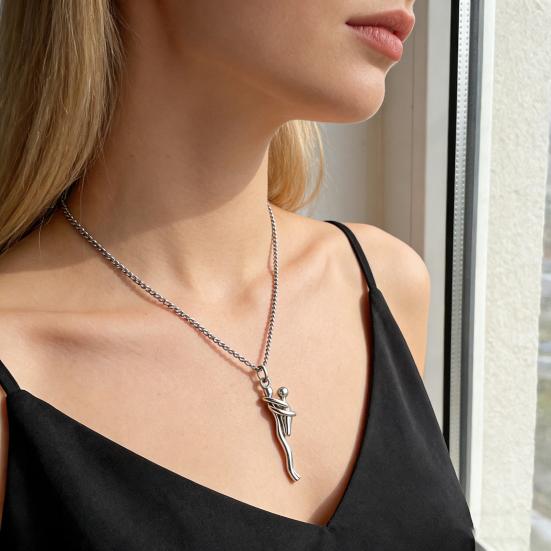 Pendentif Câlin Familial Longueur Dorée Design Émotionnel Collier Bicolore Argenté Chaîne Réglable Collier Mère Enfant