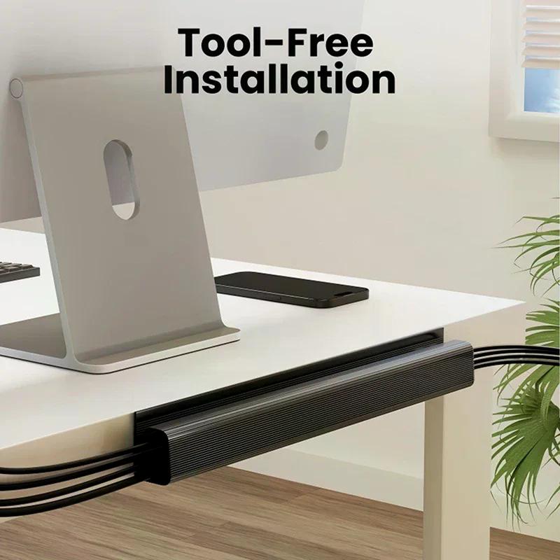 Organizator Cabluri Birou Canal Accesorii Gestionare Cabluri Protector Cabluri Alb Fără Găurire Tavă Gestionare Sub Birou