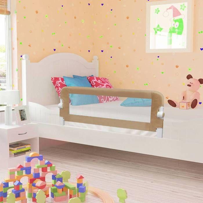 VidaXL Barrière de lit enfant Taupe 102x42 cm Polyester 10164