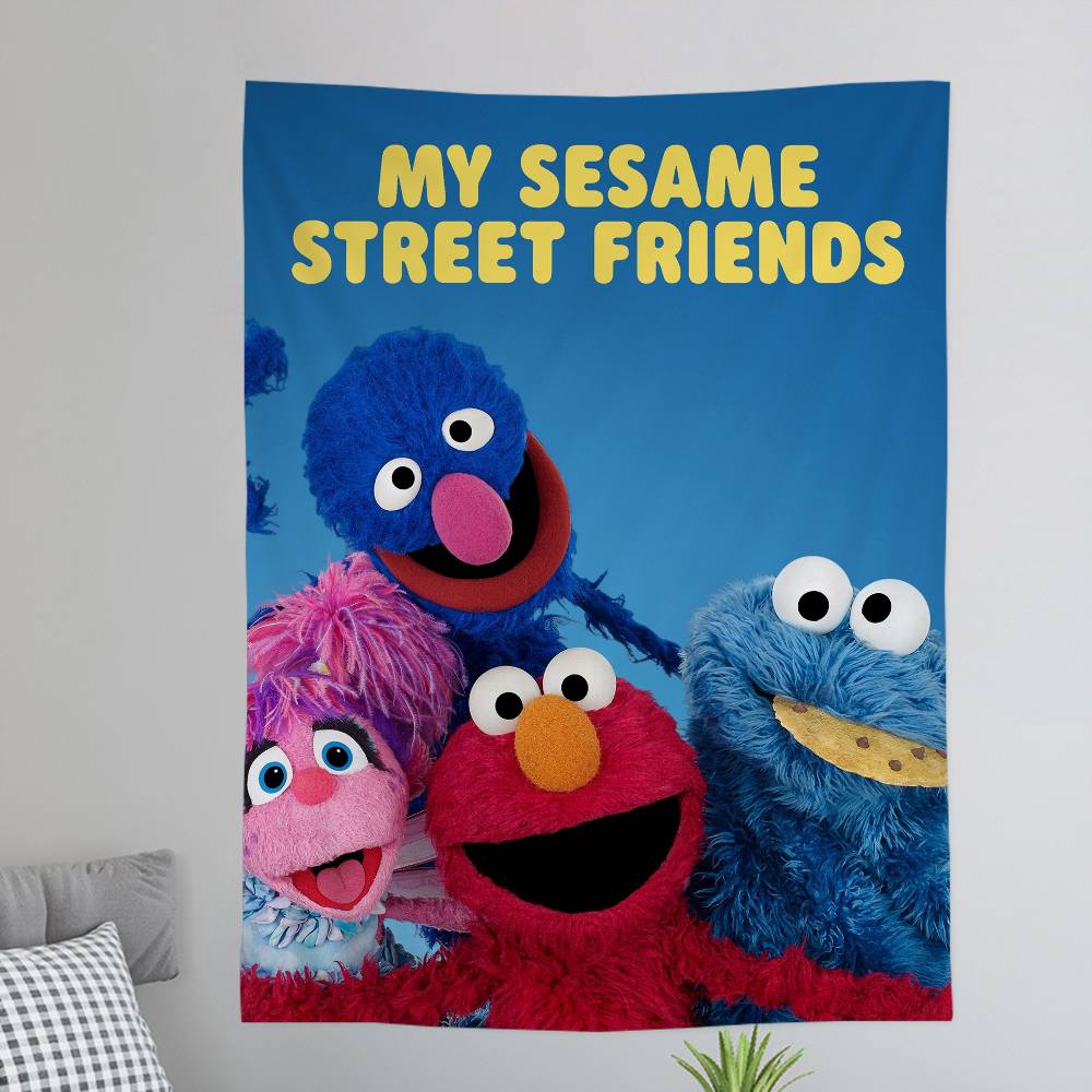 Cartoon SSesame SStreets Hippie Wall Hanging Tapestries for Living Room Home Dorm Decor Art Home Decor