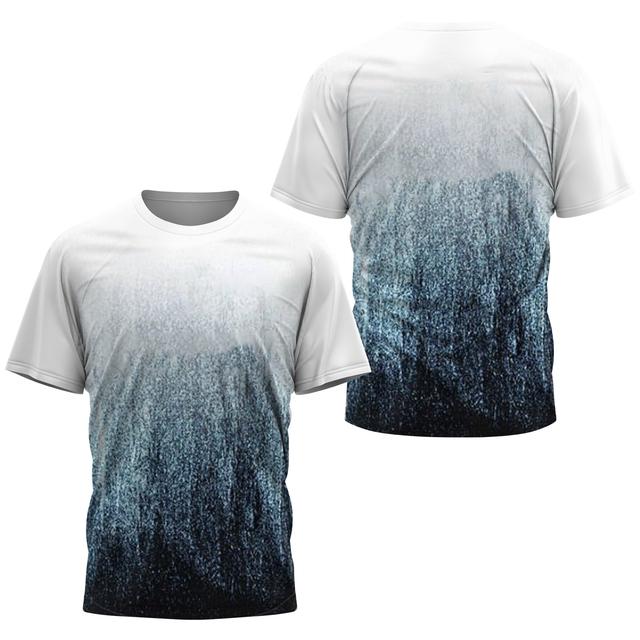 Fashion 3D Gradient Print T Shirt For Men Outdoor Tennis Tracksuits Summer Quick Dry Sports Short Sleeve Casual O-neck Loose Top