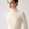 Women's 100% Cashmere Knit Slim-Fit Base Layer Top - Half-High Neck, Warm, Soft, Versatile, Solid Color Sweater for Autumn/Winter