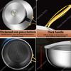 Sartén Wok de Acero Inoxidable 316 Antiadherente para Cocinar Nido de Abeja Bistec Estufa de Gas Olla Inducción General Cacerola Utensilios de Cocina