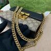 [Pre-Owned] Padlock Moonlight Treasure Box Series Metal Lock Logo Canvas And Leather Crossbody Bag Small - Very Good #Y33CTC