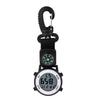 Orologio da tasca Multifunzione Movimento al quarzo Resistente all'acqua Display digitale Bussola accurata Quadrante rotondo Sport Escursionismo Moschettone Orologio da tasca