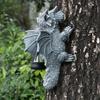 Solar- Dragon Tree Hugger Garden Statue - Glowing Resin Dragon Figurine Night Light with Solar Lantern, Outdoor/ Wall/Fence