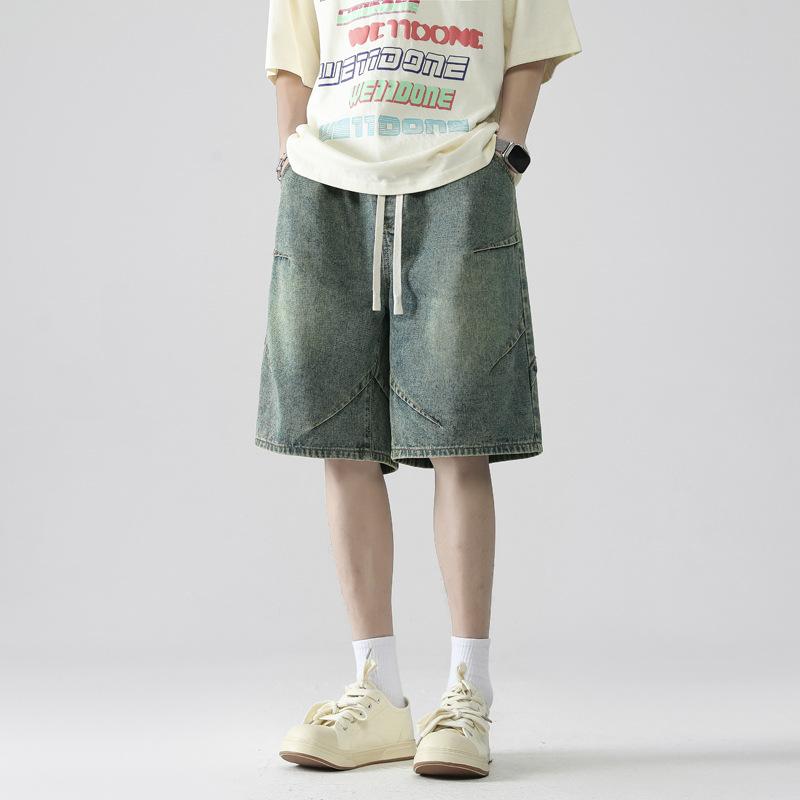 Men's Straight Denim Shorts, Men's Summer Pants, Retro Loose Casual Jeans Pant