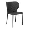 Dining Chair - HOUSE NORDIC - Pisa - Dark Grey Synthetic Leather - Black Metal Legs - Set of 2