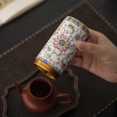 Mini leere Teedose Keramik Grüntee-Dose Versiegelbares Glas Teeverpackungsbox Zuhause/Büro/Reise