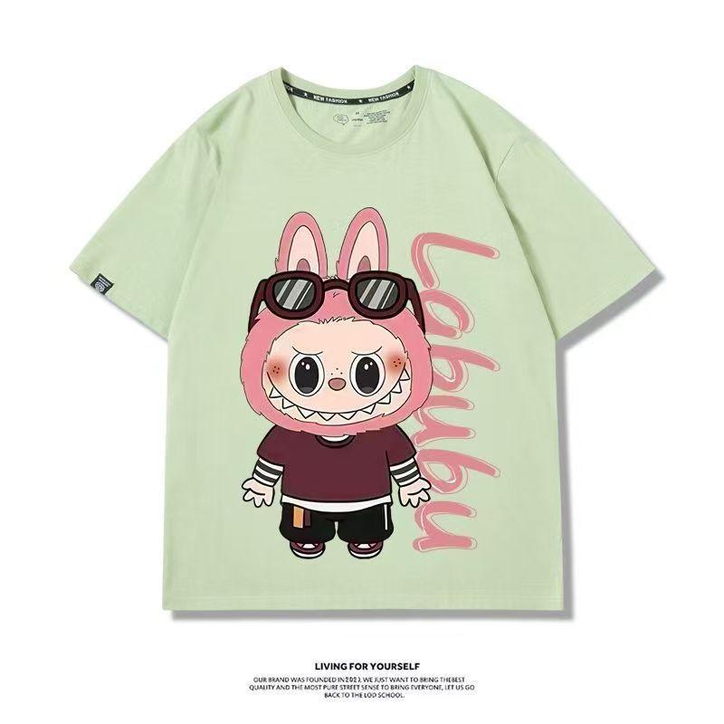 Kreslené tričko LABUBU s potiskem anime pro děti Zábavný top pro kluky a holky Dětský dárek