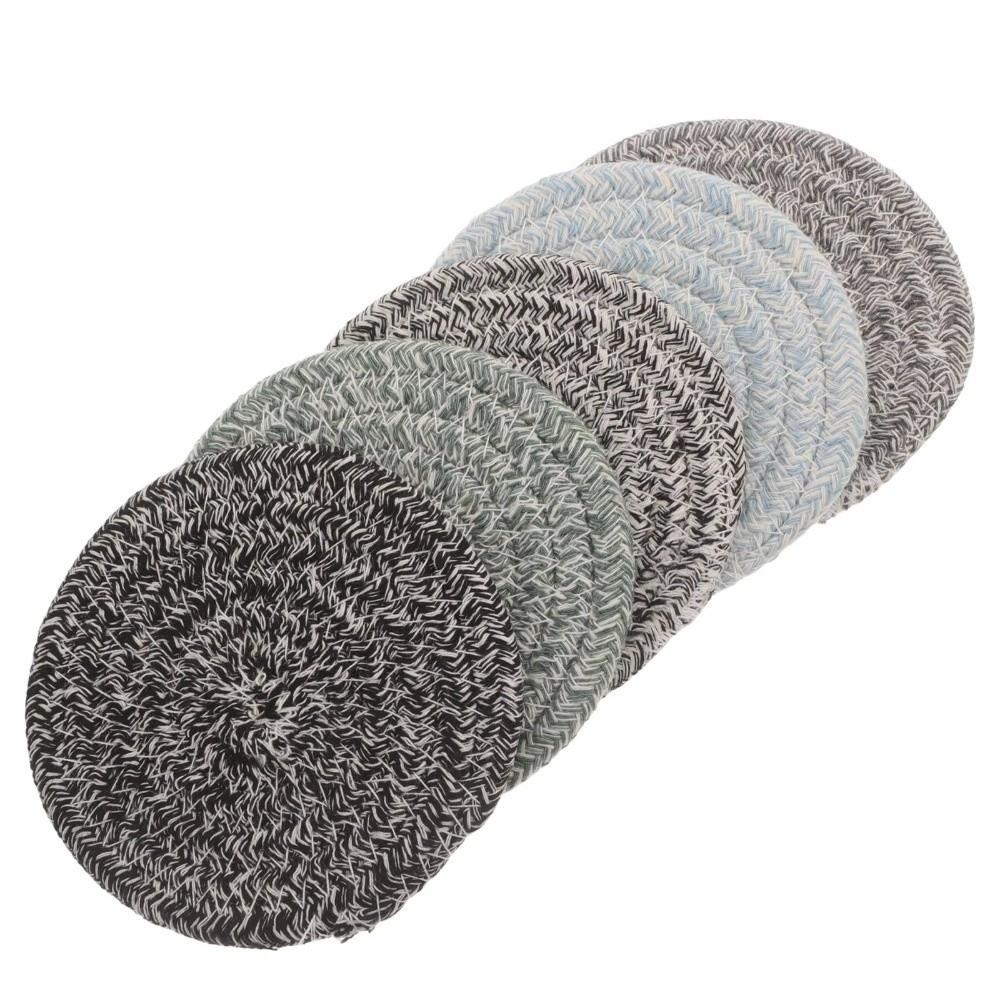 Round Woven Heat Resistant Mat Thickened Water Absorbent Coaster Cup Mat Coffee Table Decor