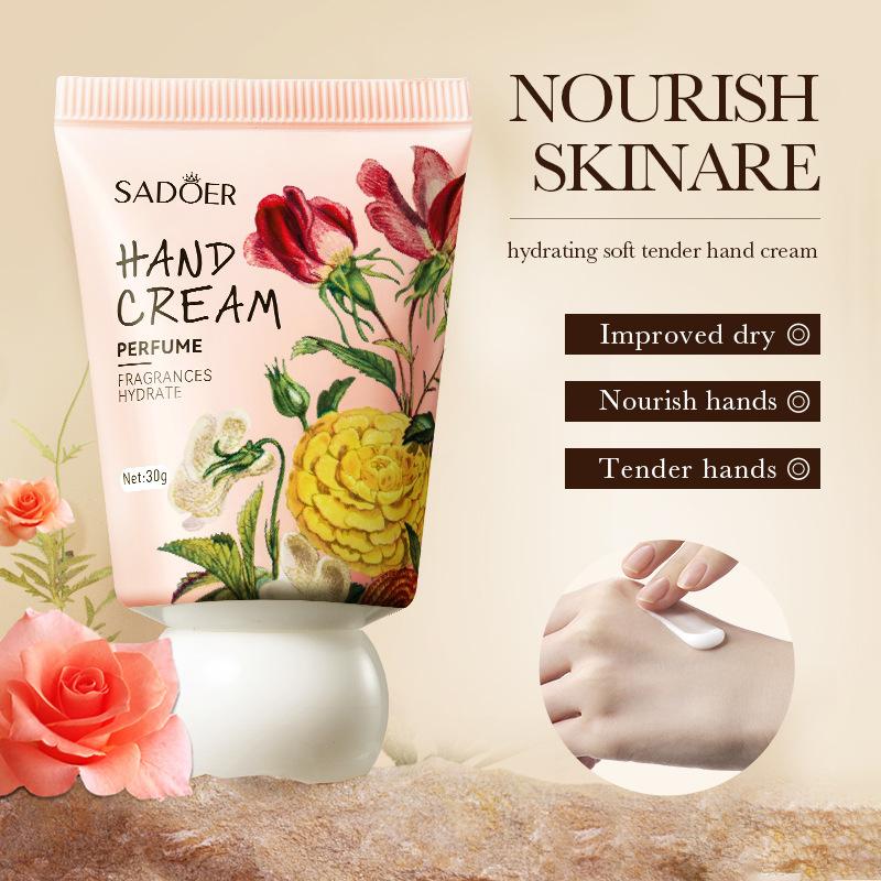 30g Garden Perfume Hand Cream Plant Extract Moisturizing Flowers Nutrients Dry Crakced Repair Soft Whitening Oil Control Rose
