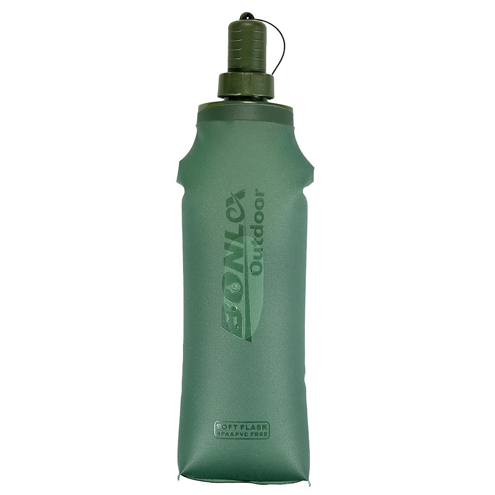 

TPU Folding Soft Flask Спортивна пляшка для води Біг Кемпінг Туризм Сумка для води Складна сумка для води для пляшки з напоєм 500ml темно-зелений колір