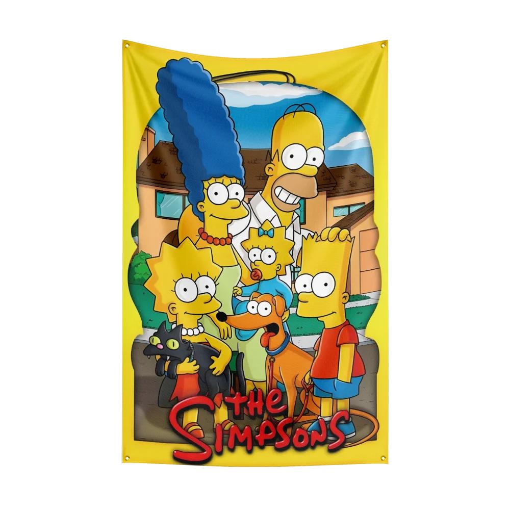 3x5ft Tthe Simpsonss Flag Polyester Digital Printed Game Tapestry Curtain For Decor