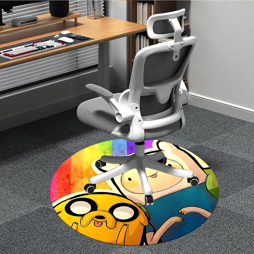 

1pc Adventure Time Friendship Office Round Area Rug, Under Office Chairs Bedroom Living Room Home Decor a1022288 80cm by 80cm