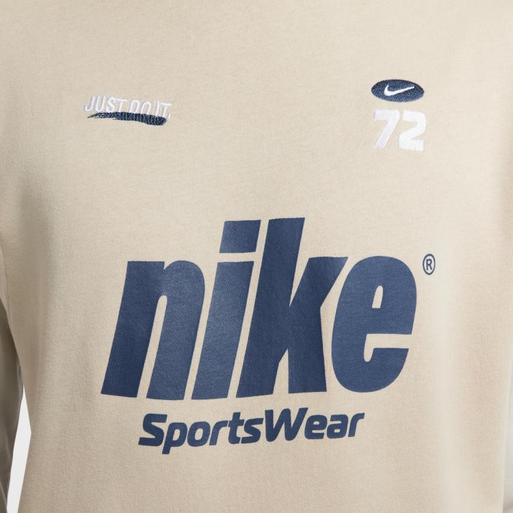 Nike Logo Casual Crew Neck Long Sleeve Sweatshirt Men Sweatshirt Beige HQ4949-126