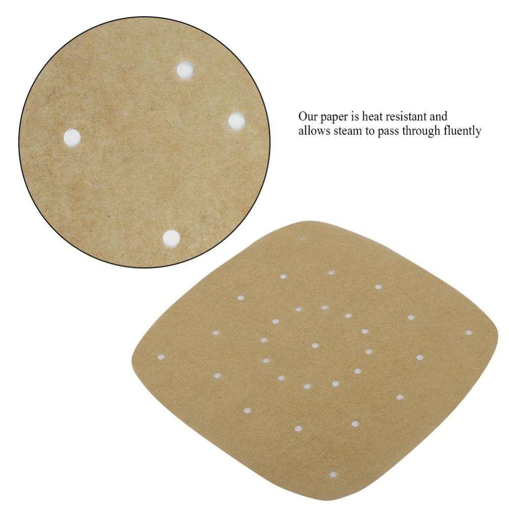 100pcs Perforated Square Air Fryer Parchment Paper Baking Paper Liners Roasting Steaming