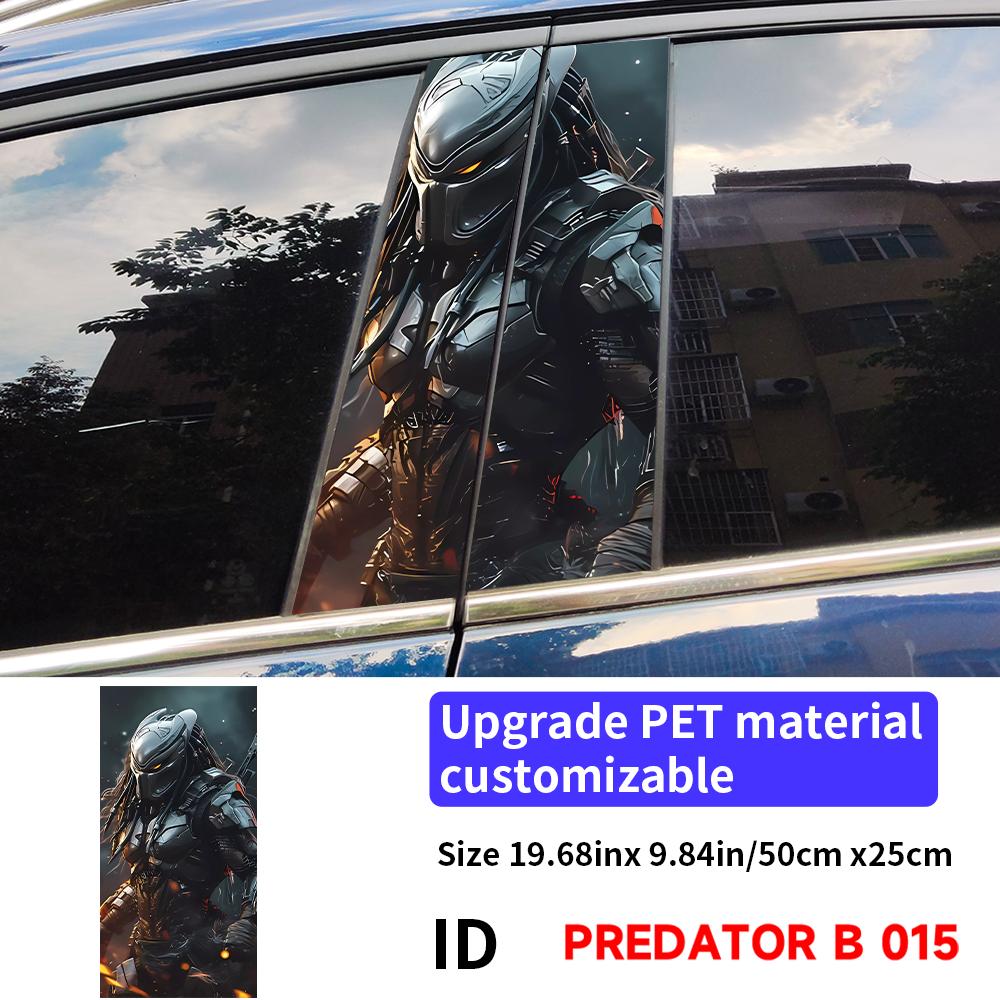 Predator Car Stickers Car B-pillar Decal Waterproof Stickers Auto Center Pillar Sticker Cover Scratches Vehicle Decor Accessorie