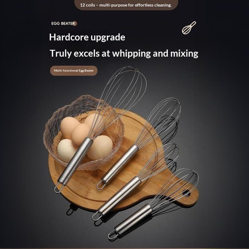 Hand Mixer Whisk Egg Beater Stainless Heavy Duty Whisk Mixer For Baking Kitchen Tool Stainless Steel Manual Egg Whisk