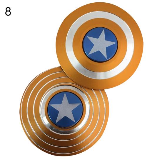 Rund Captain America Spideman Alloy Fingerspiss Gyro Hand Spinner Anti-stress leketøy
