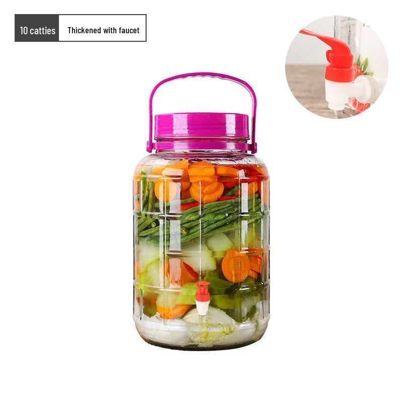 Glass Jar for Wine Soaking, Large-Capacity Kimchi, Pickle, and Brewing Jar