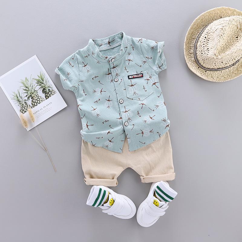Toddler Summer Cartoon Short-Sleeve Shirt & Shorts Set